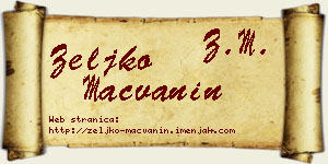 Željko Mačvanin vizit kartica